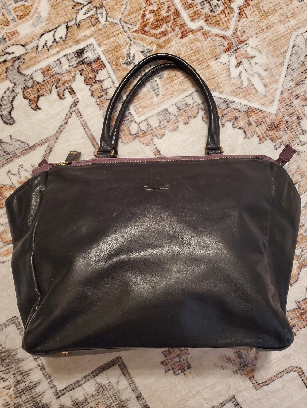 Large Lanvin - Two Tone Vintage Shoulder Tote Bag
